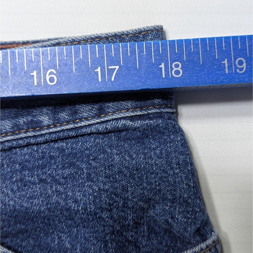 Eddie Bauer Women 14 Denim Skirt 100% Cotton Indigo Knee Length 90s Minimalist - Picture 7 of 8